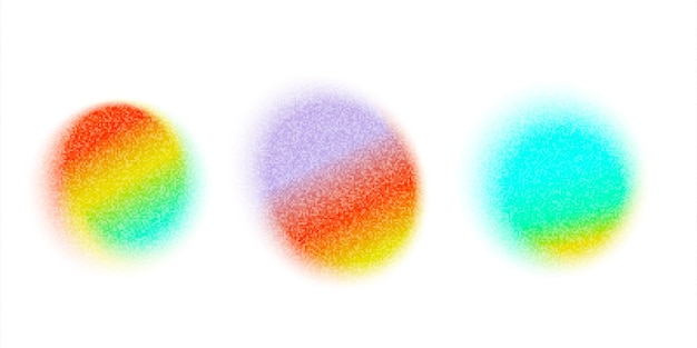 Gradiënt blobs set gradatie cirkel korrel ruis textuur abstracte achtergrond waterverf gradiënt