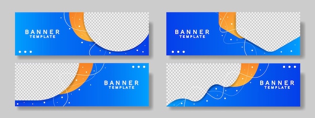 Gradient blue abstract banner Business banner set template