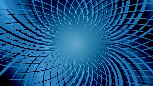 Gradient blue background with circular radial swirl twisted lines