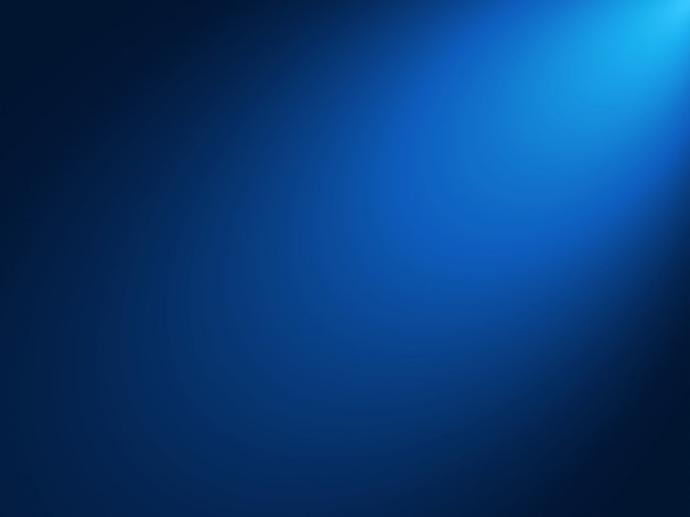 Vector gradient blue background with spot light shining effect from corner