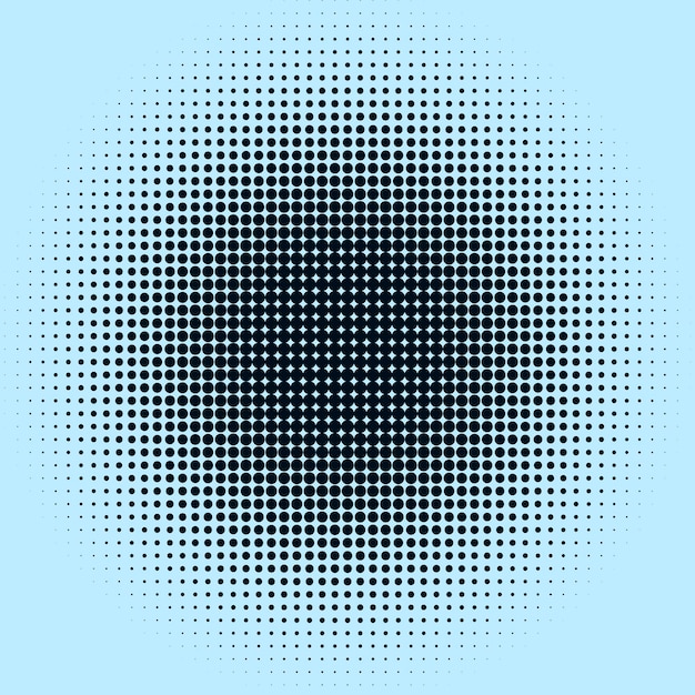 Gradient of blue dots Halftone texture Vector illustration