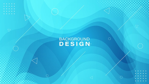 Gradient blue geometric background Dynamic shape composition Vector illustration