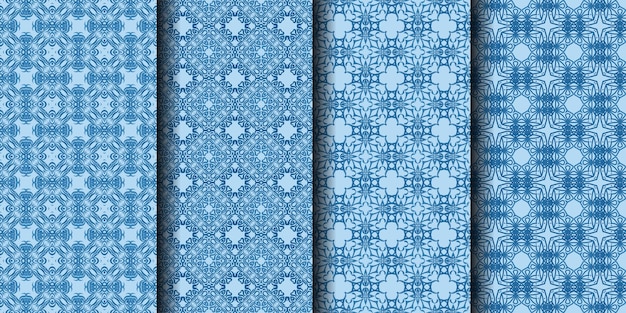 Gradient blue seamless pattern background