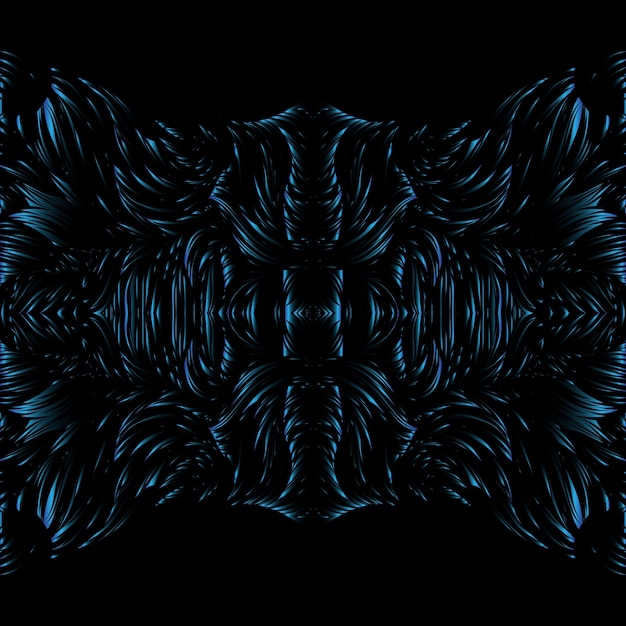 Vector gradient blue wave on black background