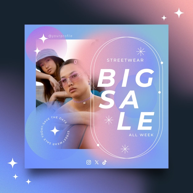 gradient blurred square banner