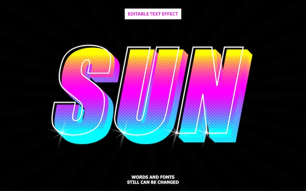 Gradient bold editable text effect