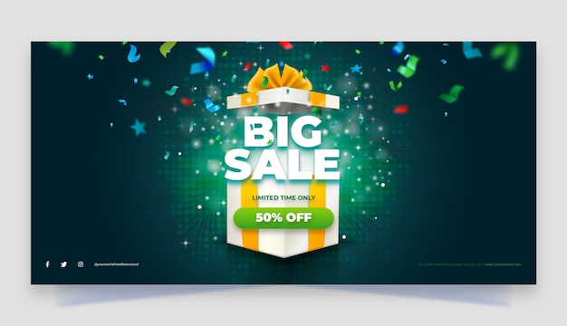 Gradient boxing day sale horizontal banner template