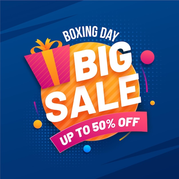 Gradient boxing day sale illustration