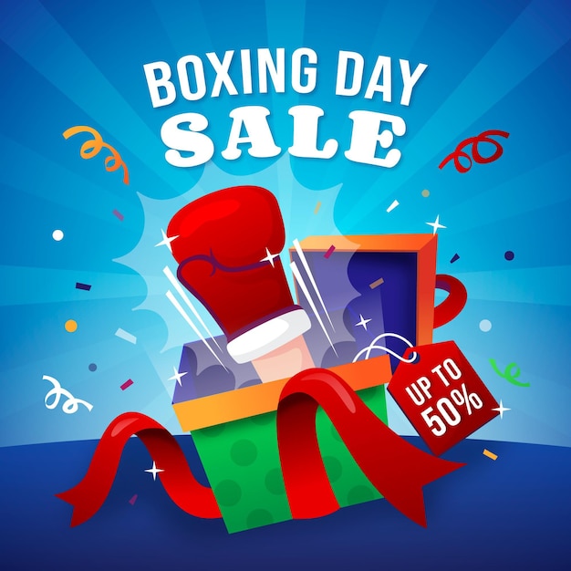 Gradient boxing day sale illustration