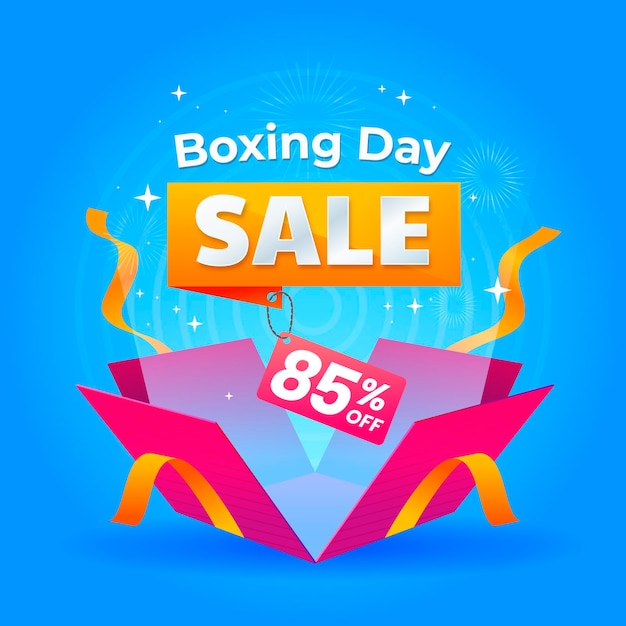 Gradient boxing day sale illustration