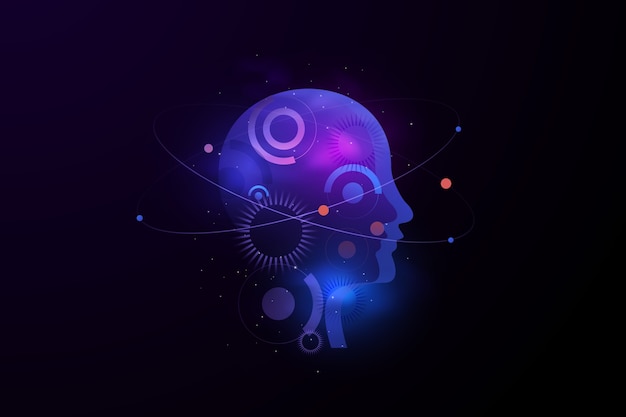 Vector gradient brain background