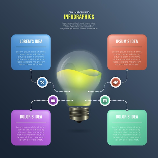 Vector gradient brainstorming infographics