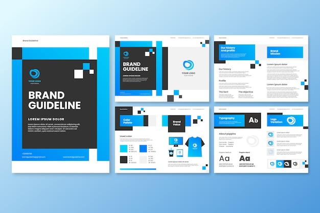 Vector gradient brand manual presentation