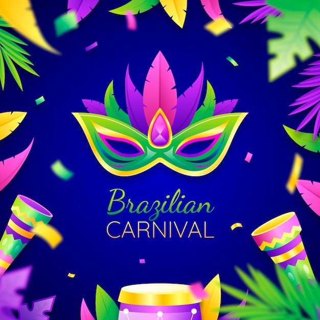 Gradiënt braziliaanse carnaval illustratie