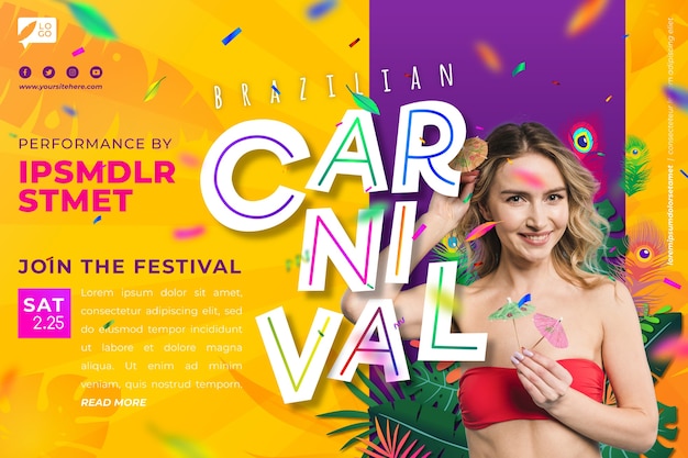 Vector gradient brazilian carnival celebration background