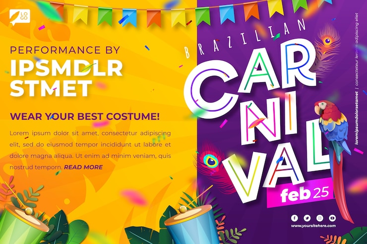 Vector gradient brazilian carnival celebration background