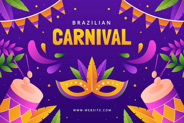 Vector gradient brazilian carnival celebration background