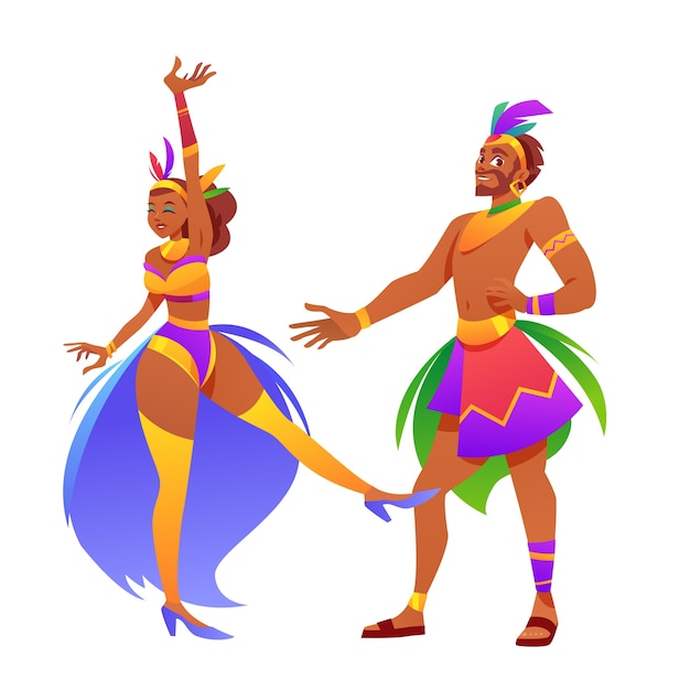 Gradient brazilian carnival characters illustration