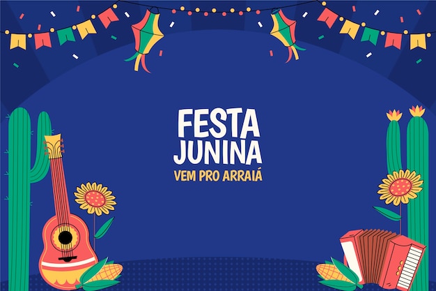 Vettore sfondi di festas juninas brasiliane gradienti