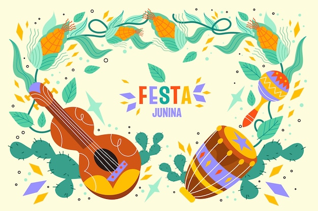 Vector gradient brazilian festas juninas background