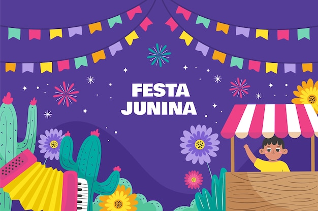 Vector gradient brazilian festas juninas background