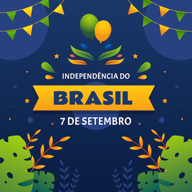 Gradient brazilian independence day illustration