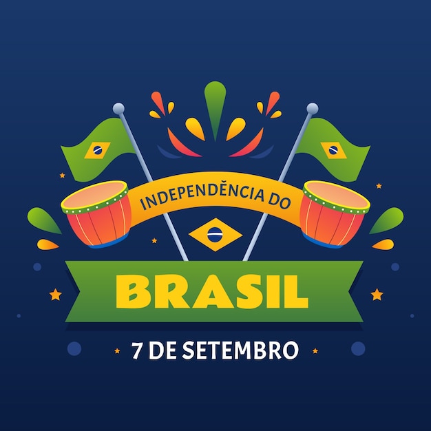 Gradient brazilian independence day illustration