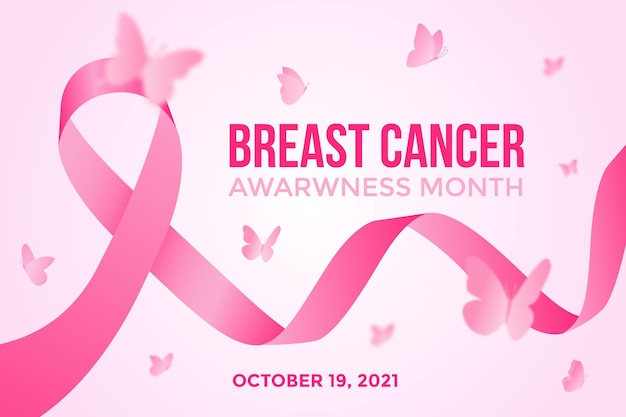 Vector gradient breast cancer awareness month illustration