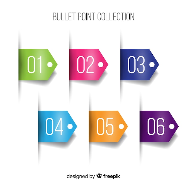 Gradient bullet point collection