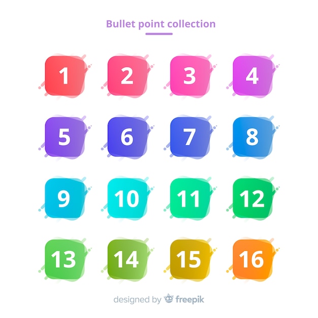 Gradient bullet point collection