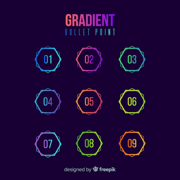 Gradient bullet point collection