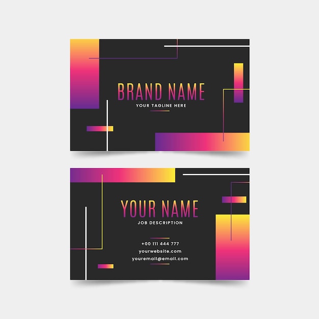 Vector gradient business card template