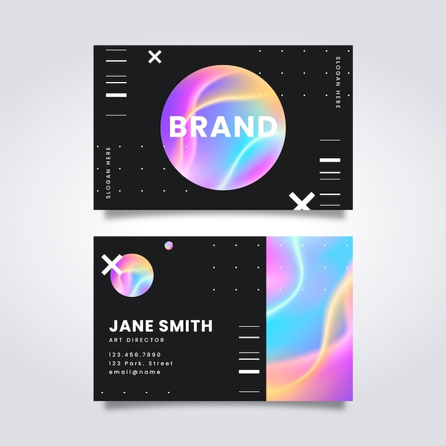 Vector gradient business card template