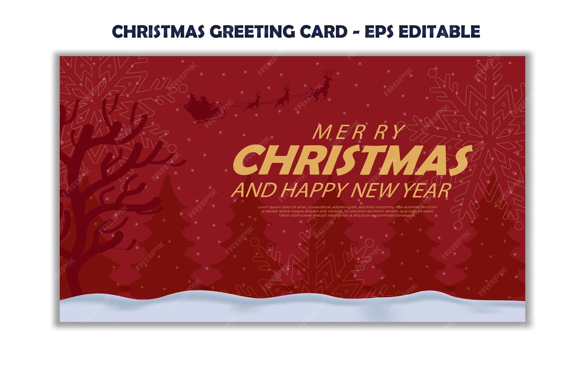 Premium Vector Gradient business christmas cards template greeting
