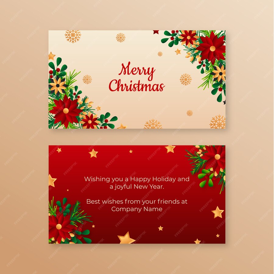 Premium Vector Gradient business christmas cards template Premium Vector Gradient business christmas cards template