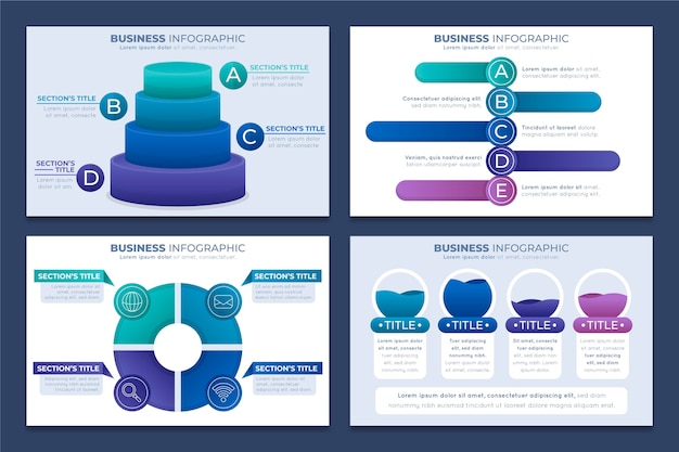 Gradient business infographics concept