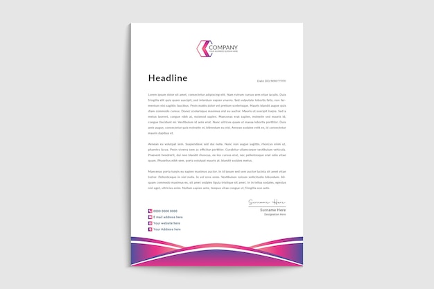 Gradient business professional letterhead template design