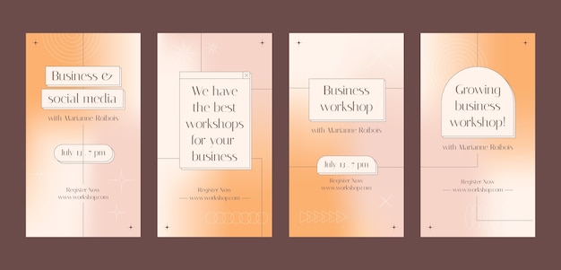 Vector gradient business workshop instagram stories template