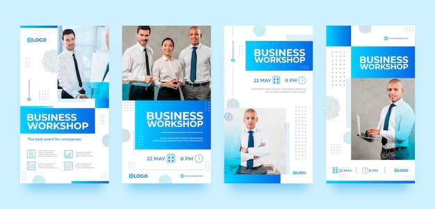 Gradient business workshop instagram stories template