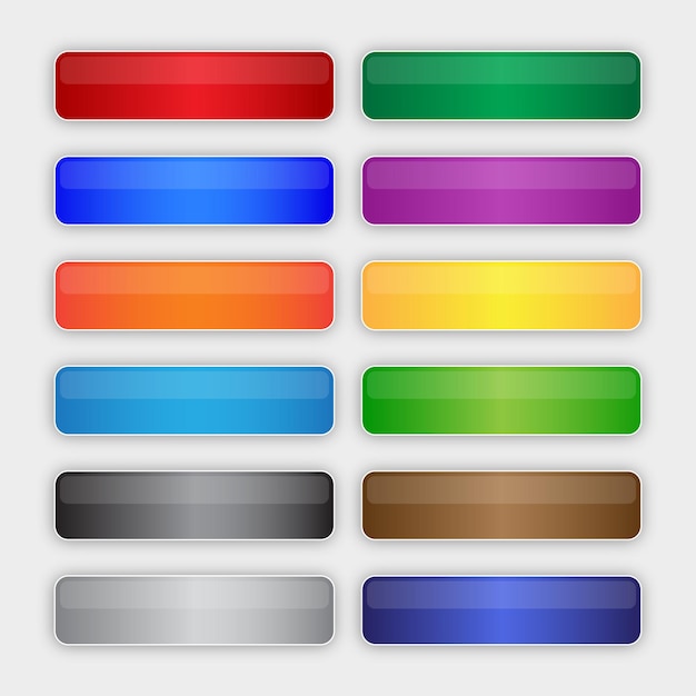 ベクトル さまざまな色のグラデーション ボタン パック