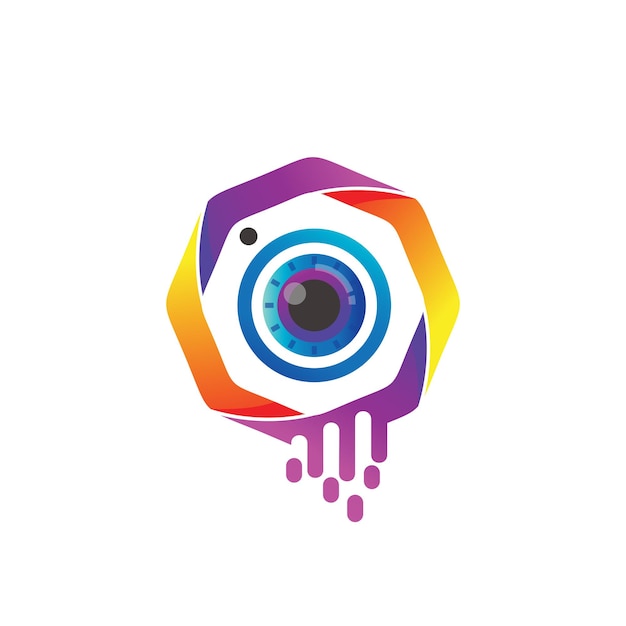 Gradient camera optic logo design