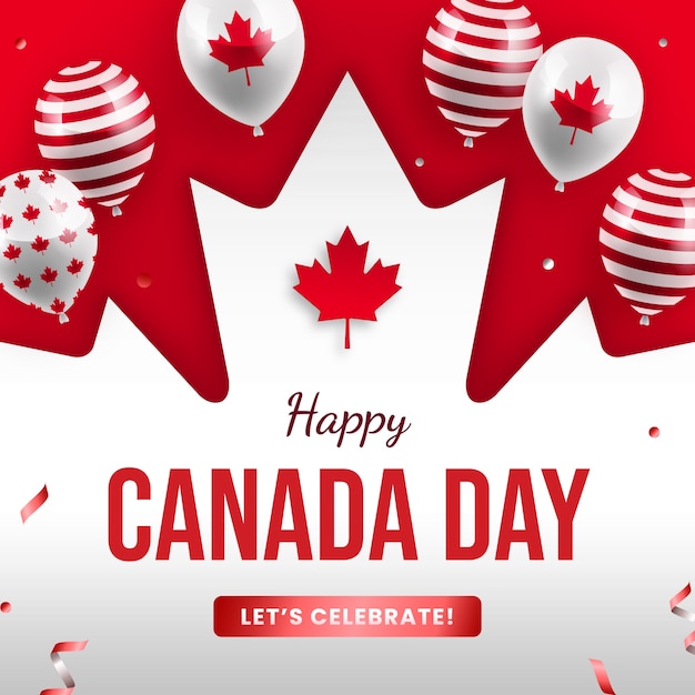 Vector gradient canada day illustration