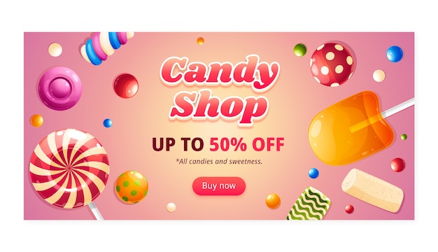 gradient  candies banner template