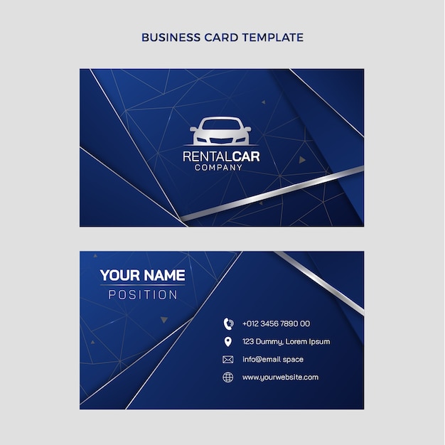 Vector gradient car rental business card