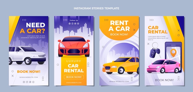 Gradient car rental instagram stories