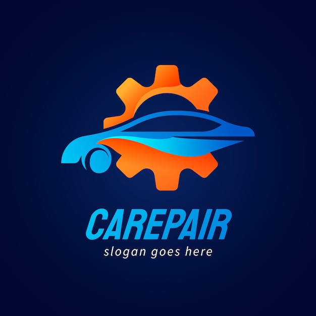 Vector gradient car service logo design