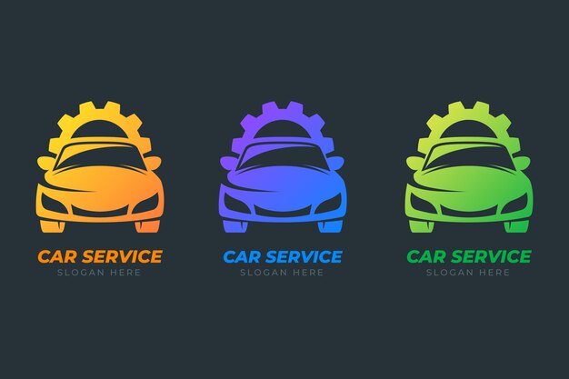 Vector gradient car service logo