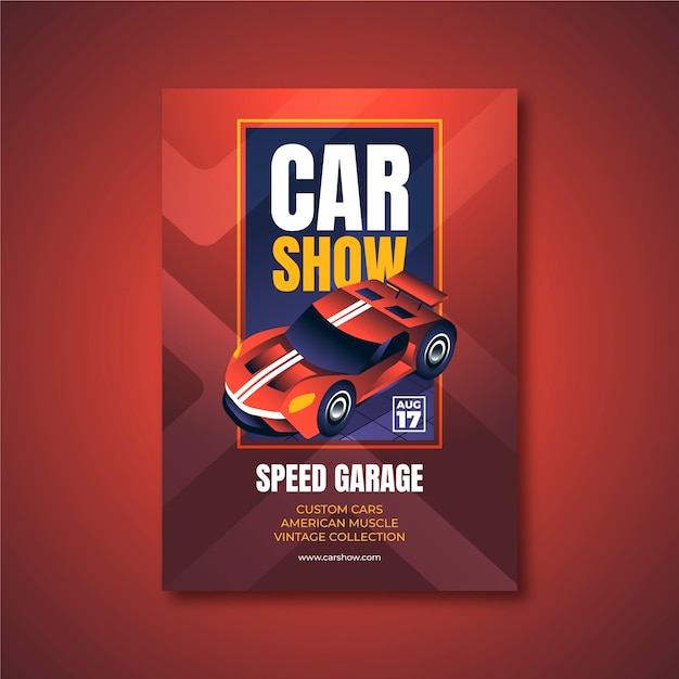 Vector gradient car show poster template