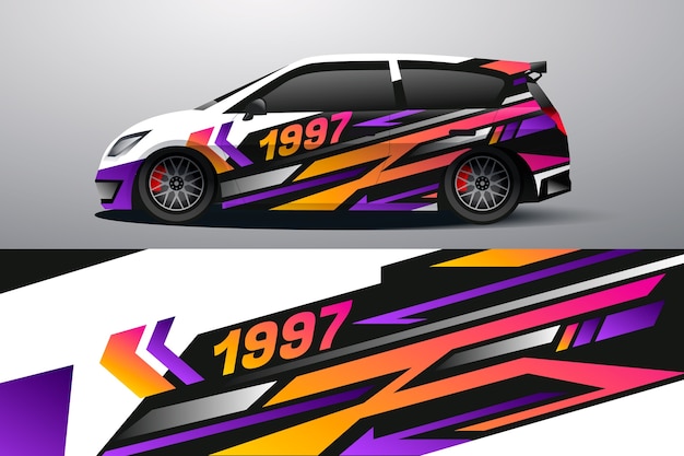 Gradient car wrap illustration