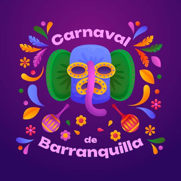 Gradient carnaval de barranquilla illustration